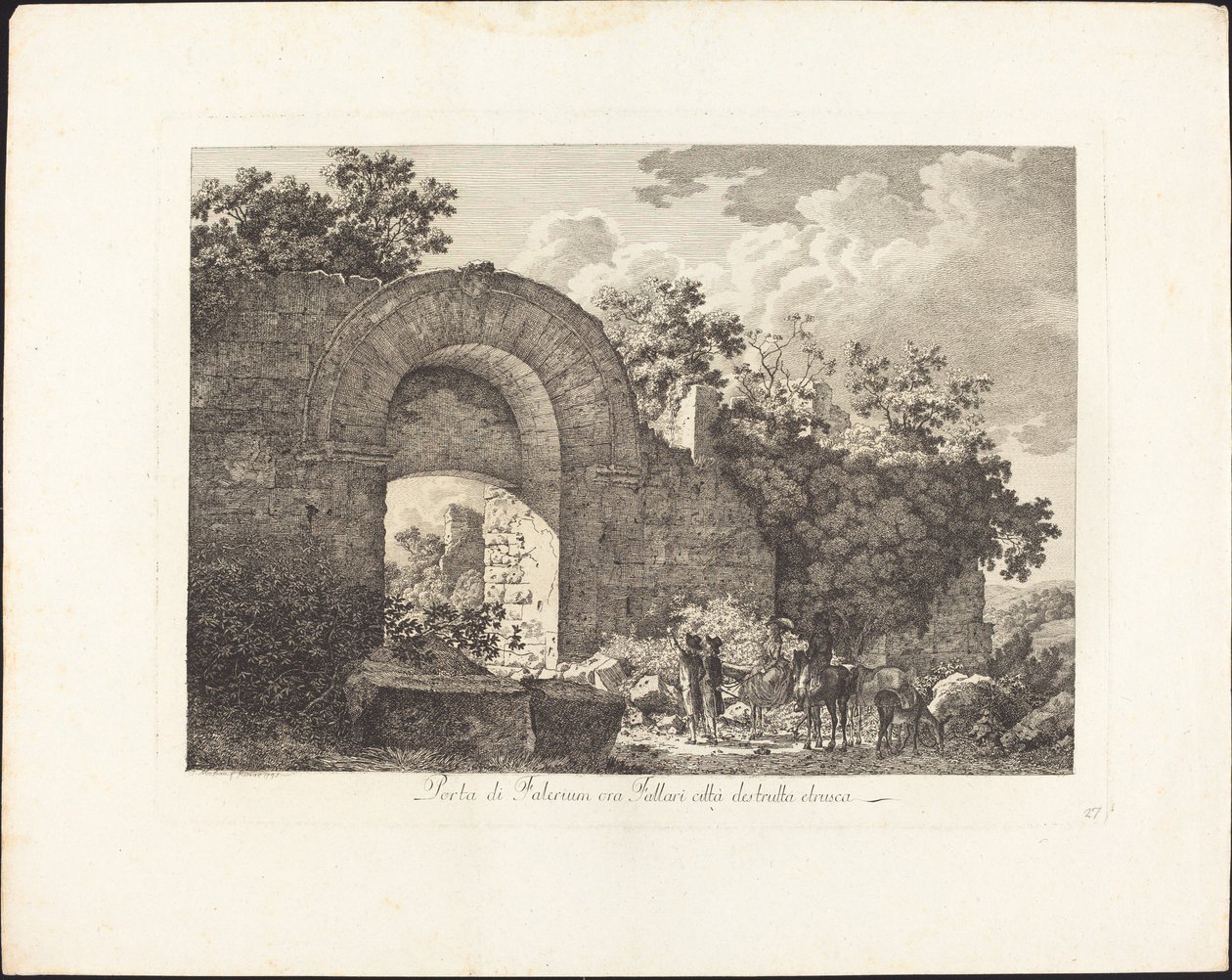 Porta di Falerium ora Fallari città distrutta etrusca da Jacob Wilhelm Mechau