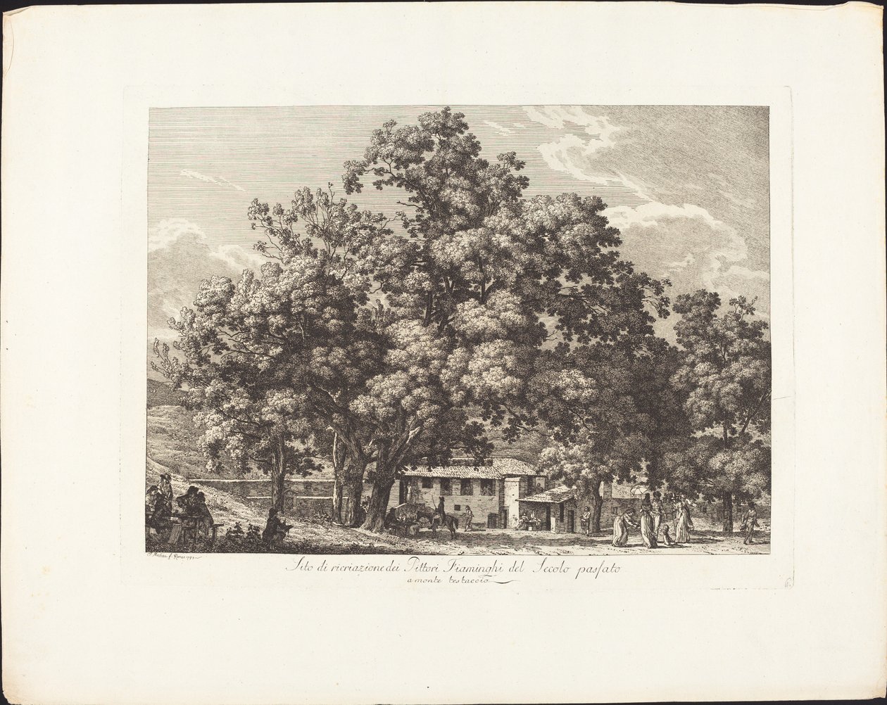 Luogo di ricreazione dei pittori fiamminghi del secolo passato a Monte Testaccio da Jacob Wilhelm Mechau