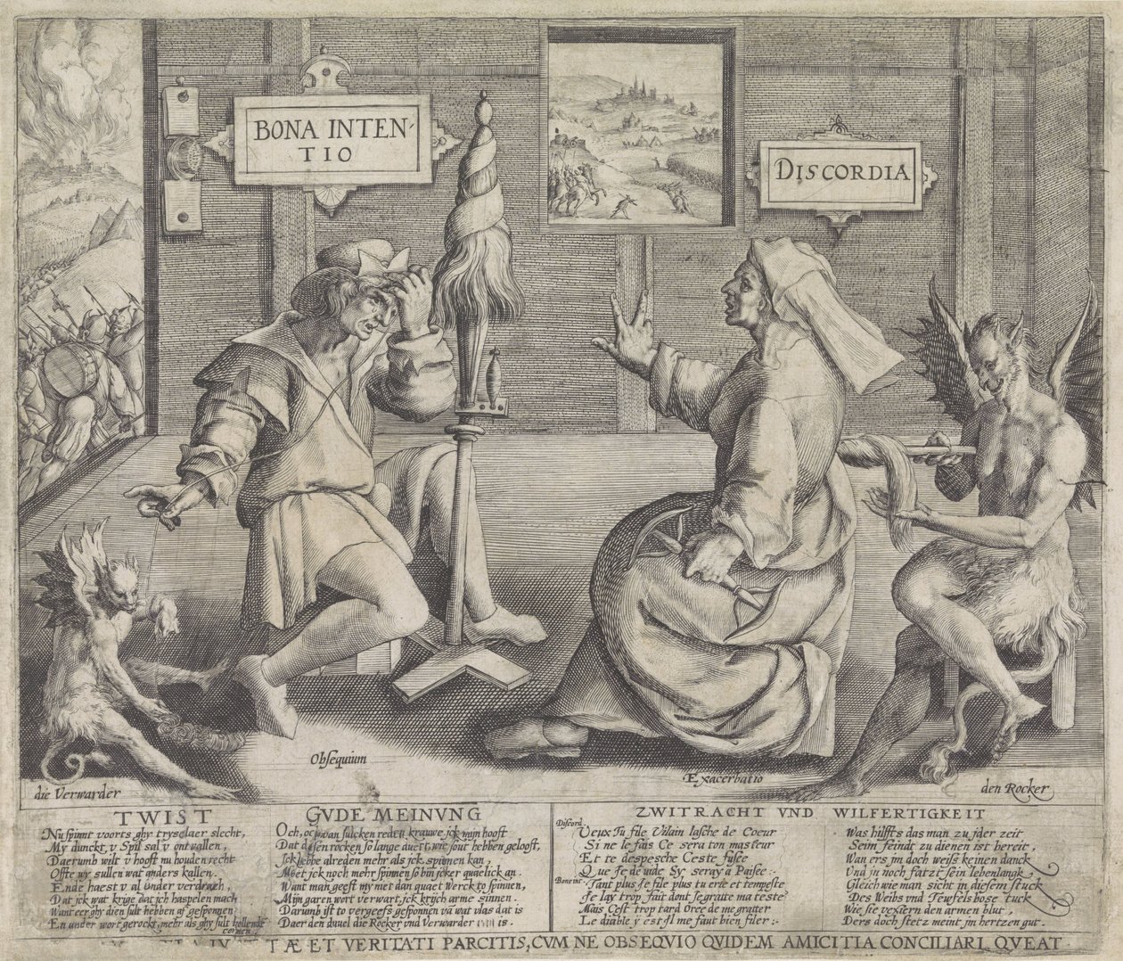 Allegoria con personificazioni della Buona Intenzione (Bona Intentio) e della Discordia (Discordia) da Jacob de Gheyn (I) (circle of)
