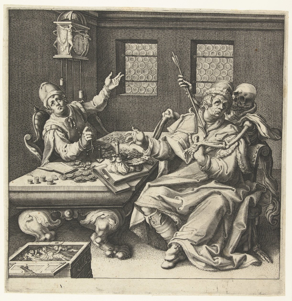 I pesatori di denaro e la Morte da Jacob de Gheyn (II) (workshop of)