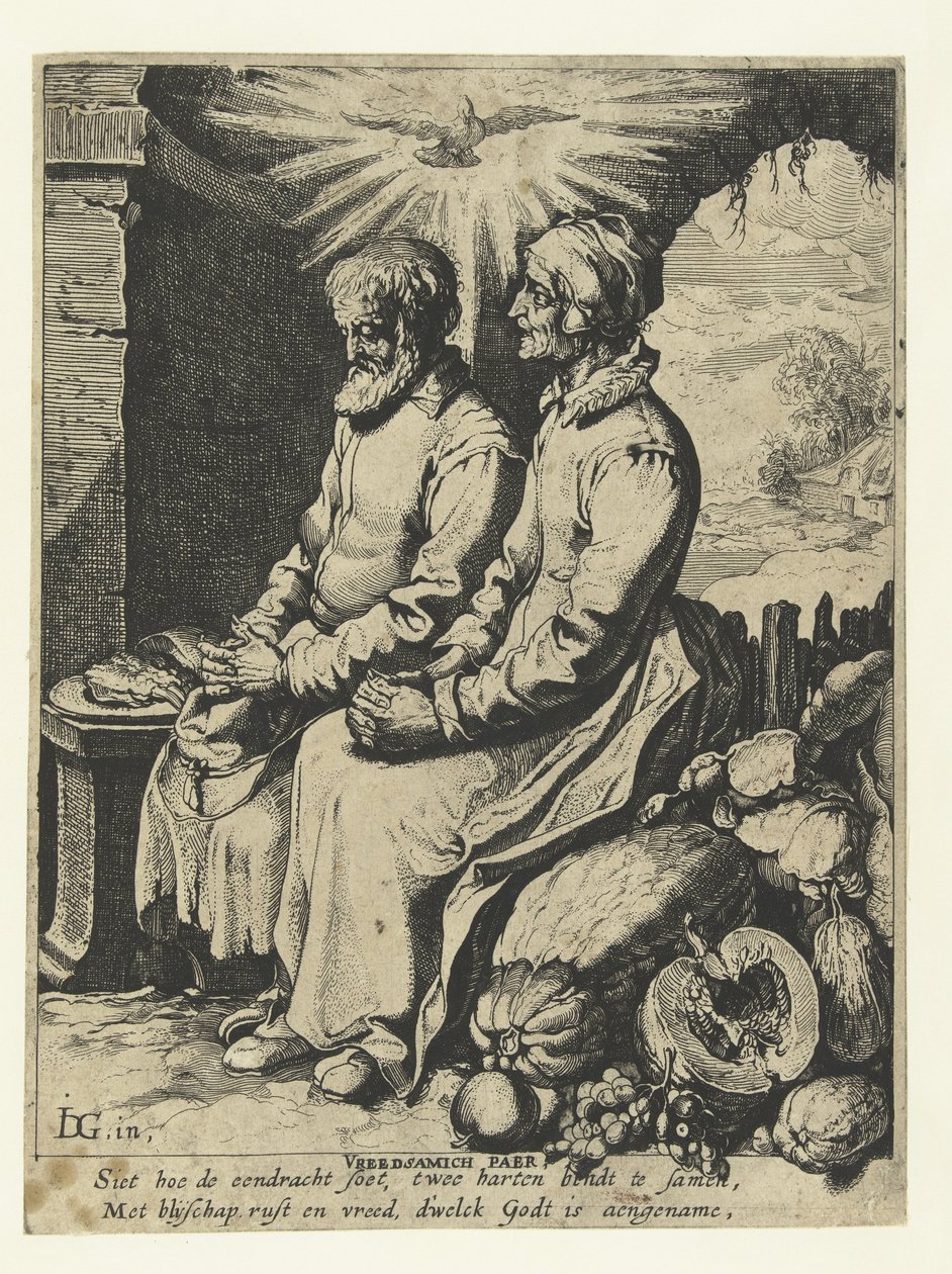 Vecchia coppia che prega da Jacob de Gheyn (III)