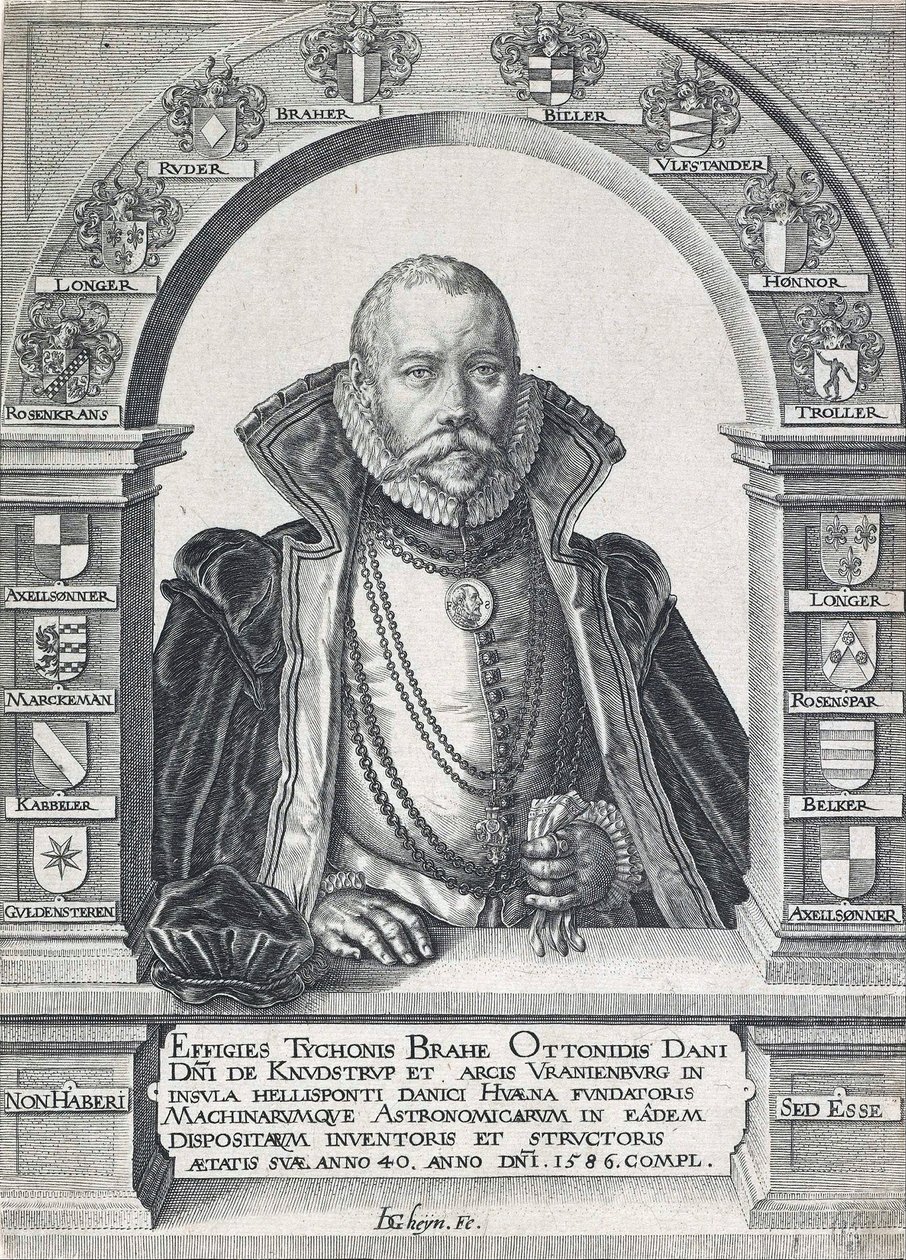 Ritratto di Tycho Brahe 1546 - 1601, pub. 1586 da Jacob de Gheyn