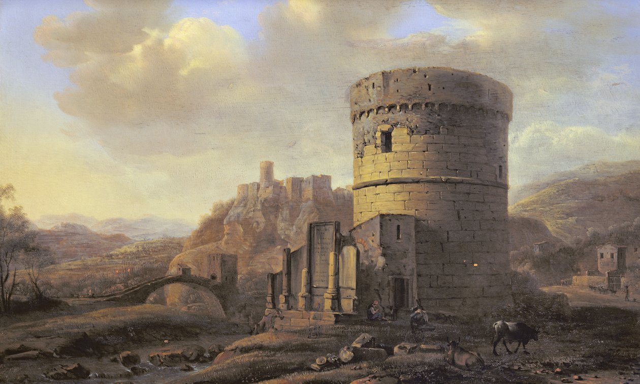 Paesaggio romano: la tomba di Cecilia Metella da Jacob de Heusch