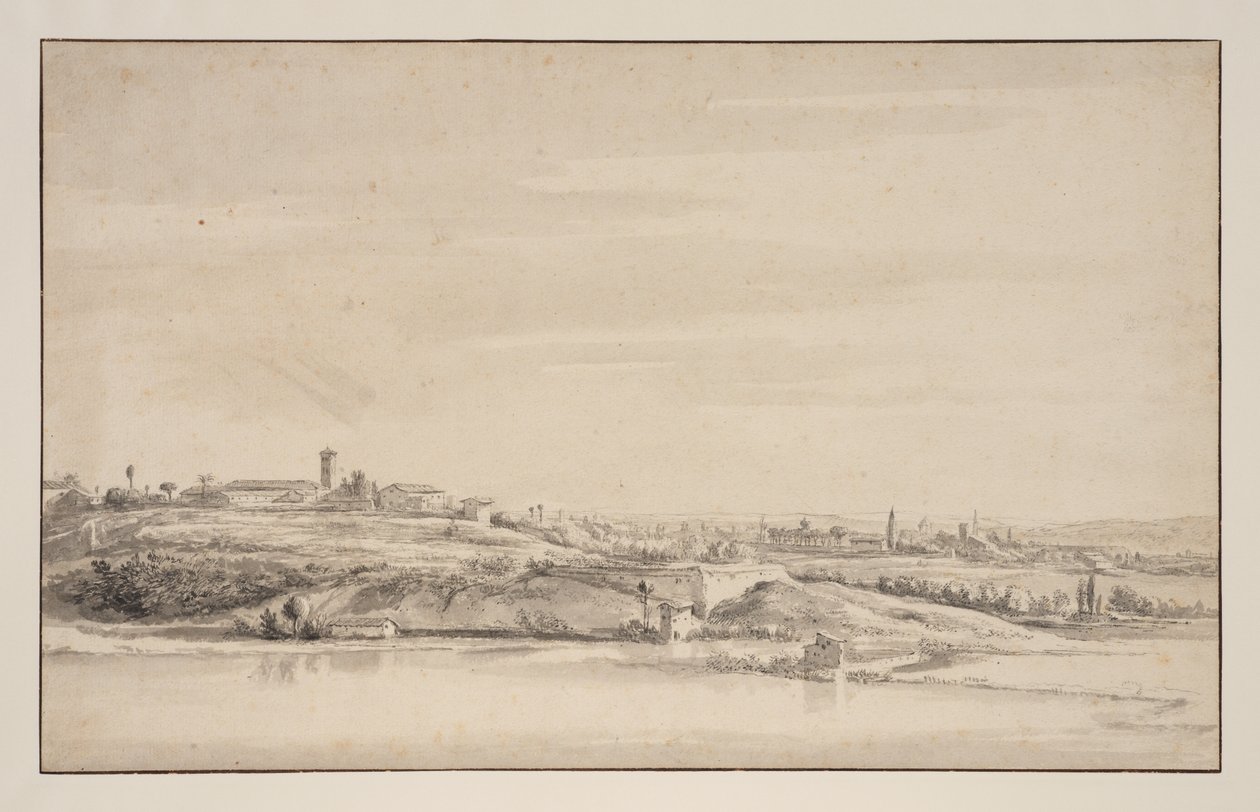 Vista vicino a Roma con il Tevere da Jacob de Heusch