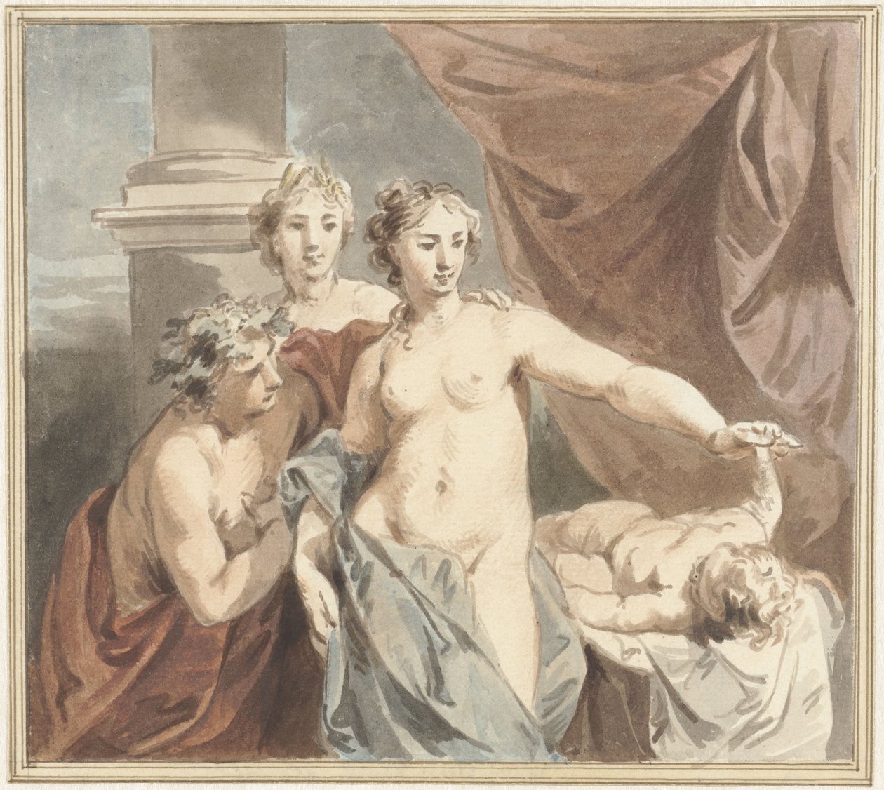 Cerere, Venere, Bacco e Amore dormiente da Jacob de Wit