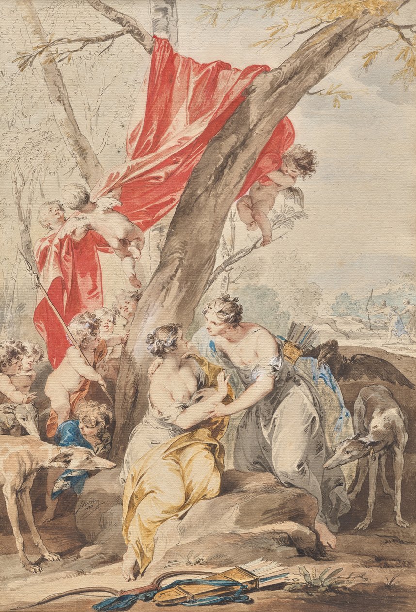 Giove (nelle vesti di Diana) e Callisto da Jacob de Wit
