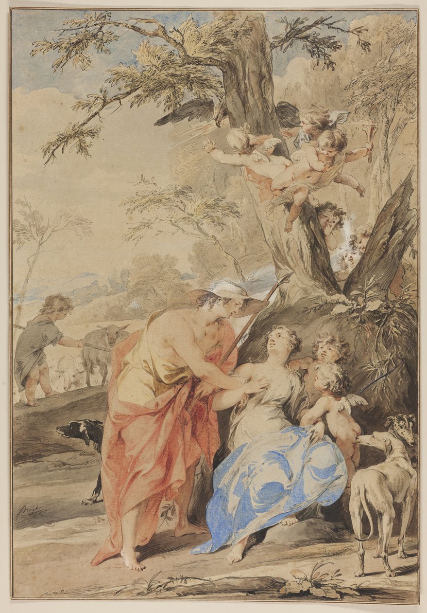 Giove e Mnemosine, 1733 da Jacob de Wit