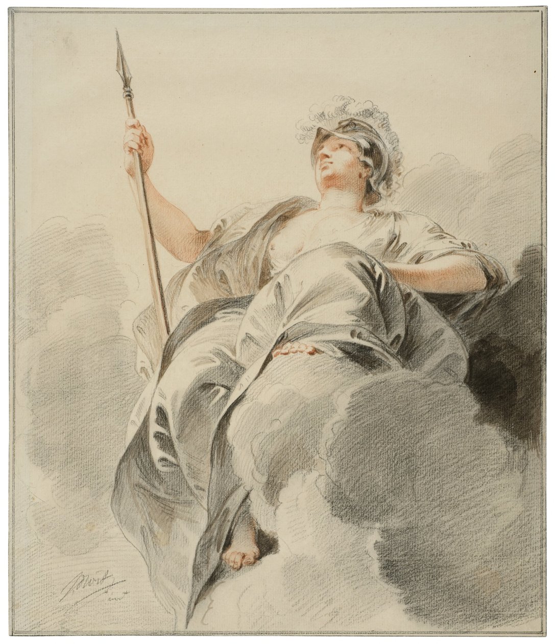 Minerva seduta su una nuvola da Jacob de Wit
