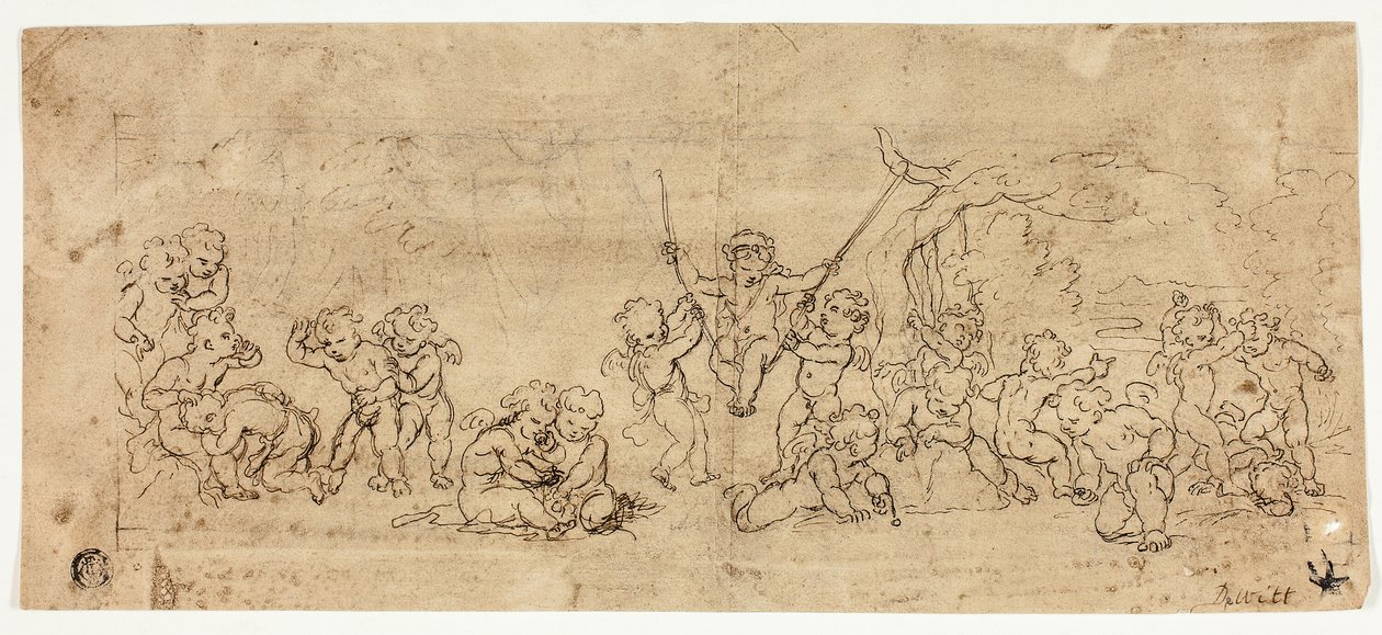 Putti che giocano da Jacob de Wit