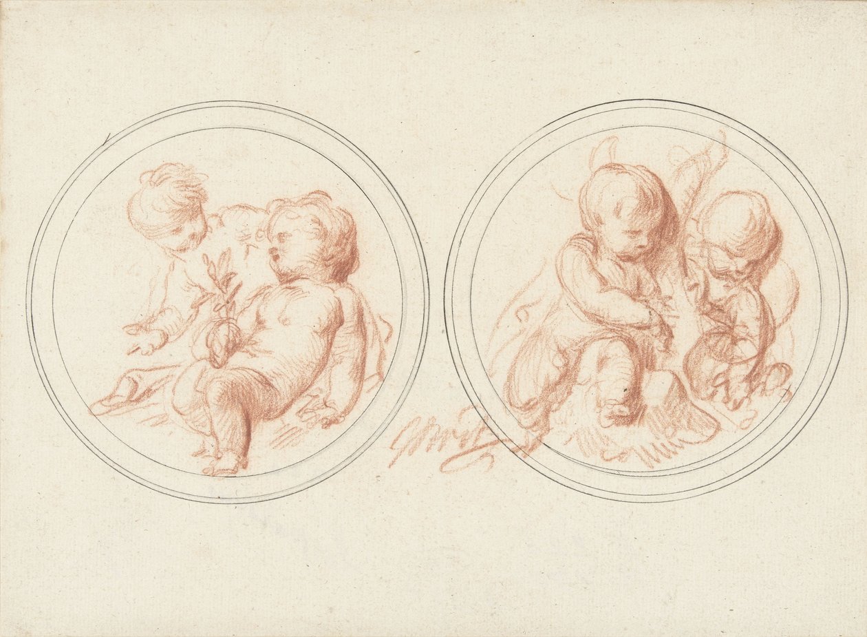 Due medaglioni con bambini da Jacob de Wit