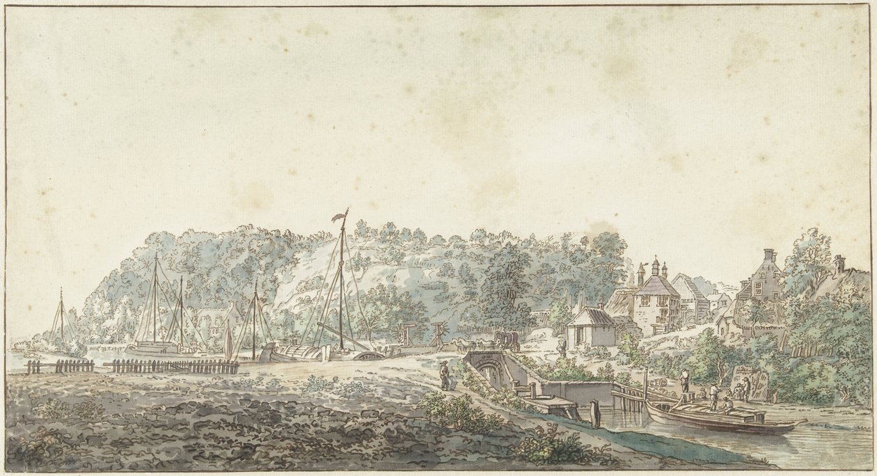 La chiusa presso la Grebbe tra Rhenen e Wageningen da Jacob van Liender