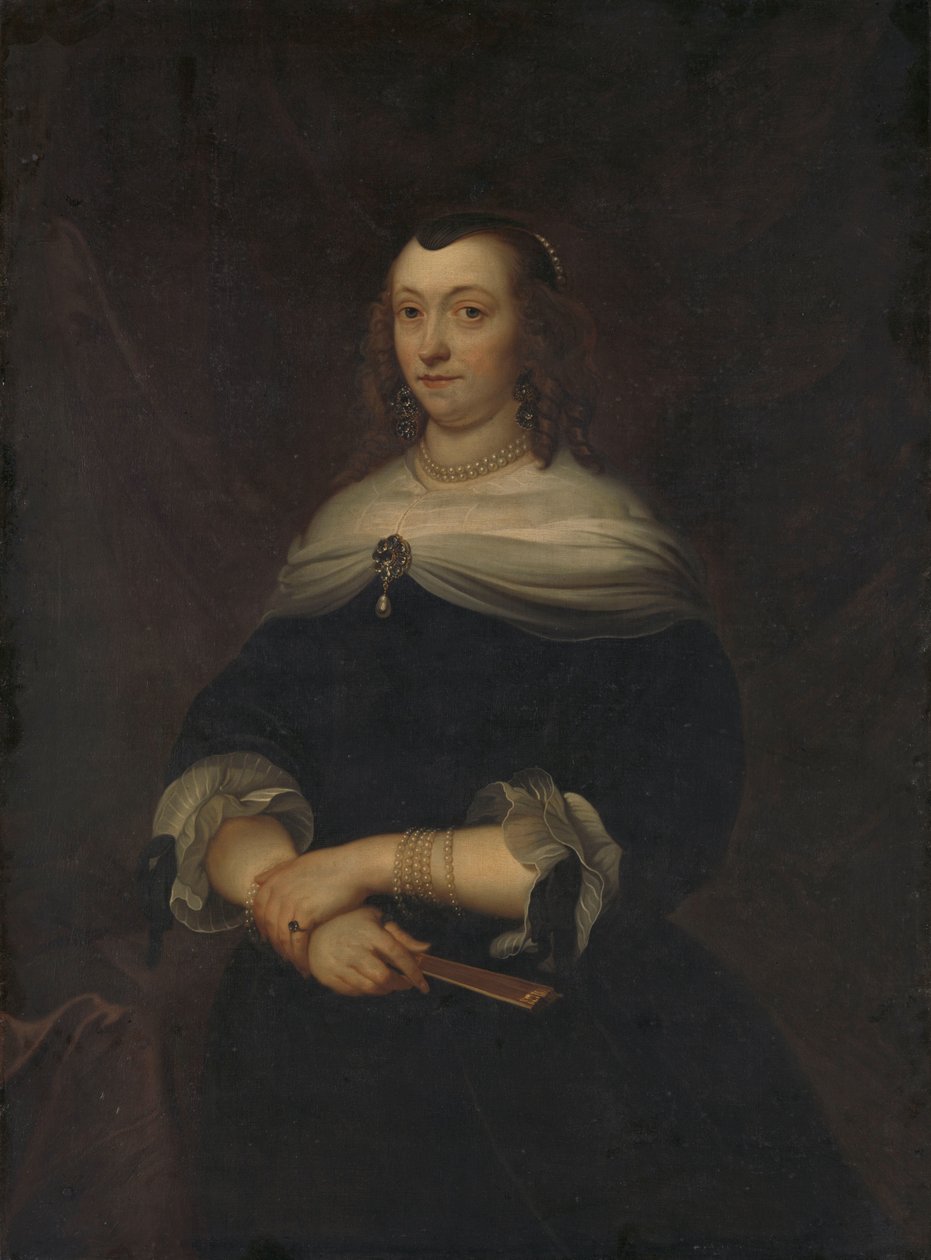 Ritratto di una Donna, pensata essere Lucretia Boudaen (1616-1663), Moglie di Jean Ortt e Seconda Moglie di Christoffel van Gangelt da Jacob van Loo (copy after)