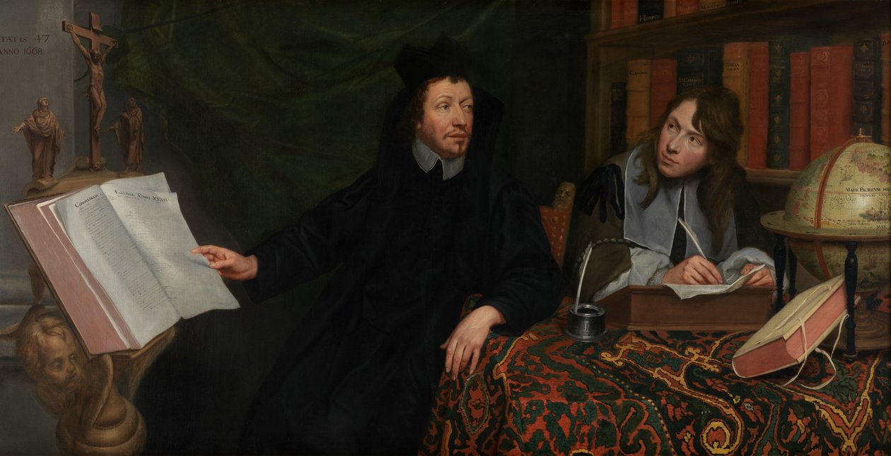 Ritratto di un teologo con il suo segretario da Jacob van Oost