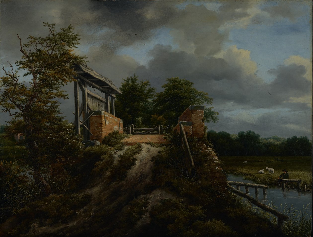Ponte con una chiusa da Jacob van Ruisdael