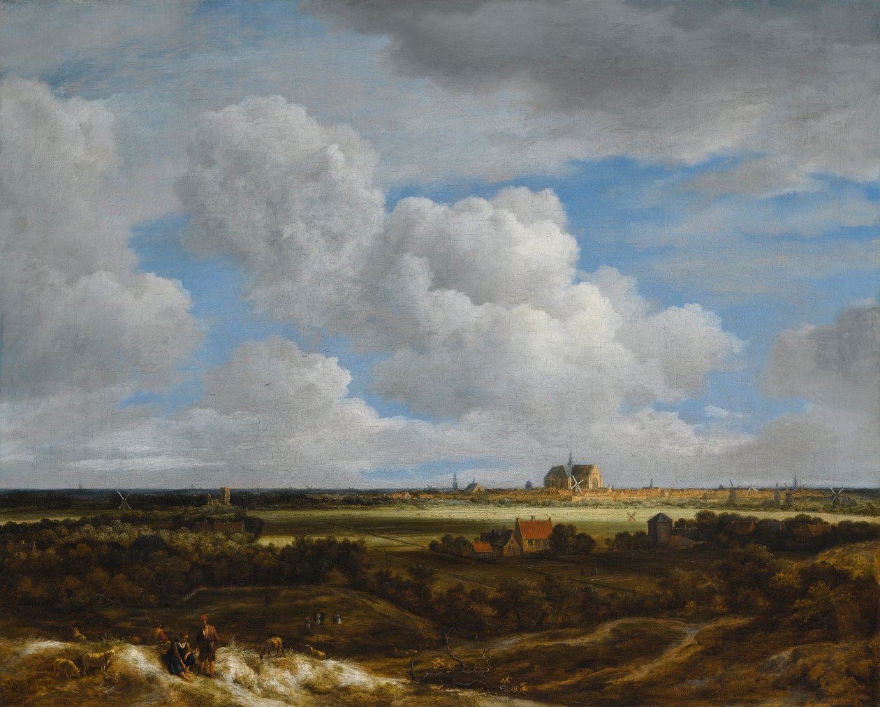 Tedesco: Blick auf Haarlem Vista su Haarlem (Haerlempje) da Jacob van Ruisdael