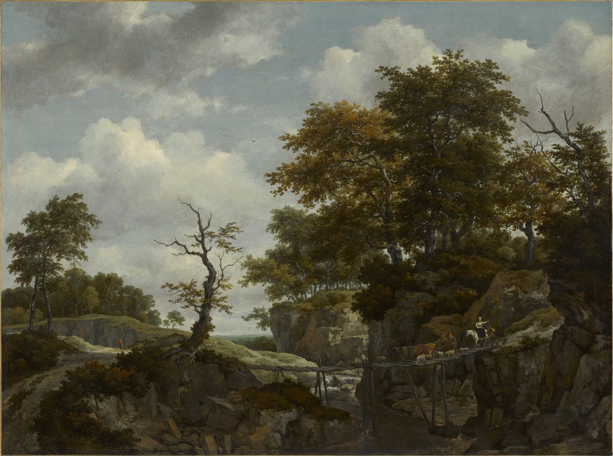 Paesaggio con ponte, bestiame e figure da Jacob van Ruisdael