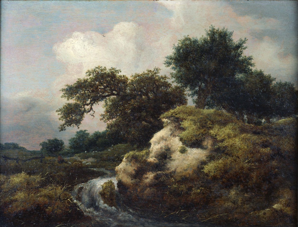 Paesaggio con duna e piccola cascata da Jacob van Ruisdael
