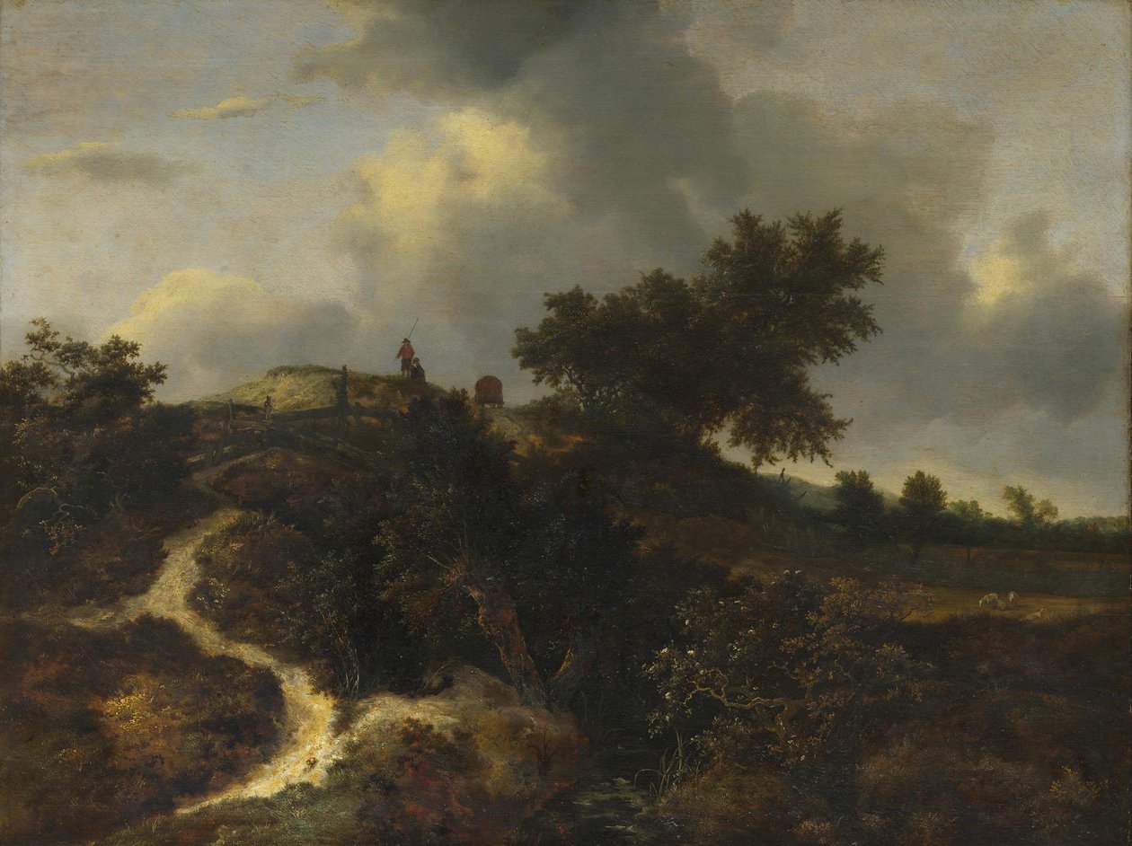 Dune sabbiose ricoperte di alberi da Jacob van Ruisdael