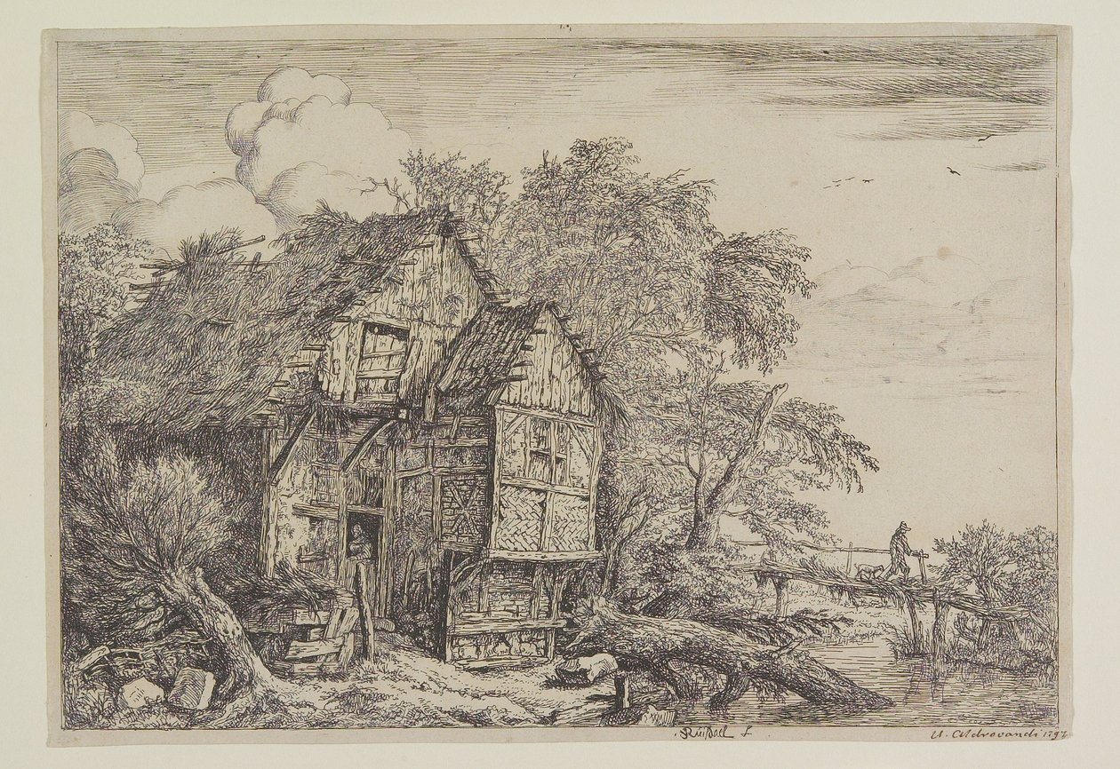 Il cottage e il ponticello pedonale da Jacob van Ruisdael