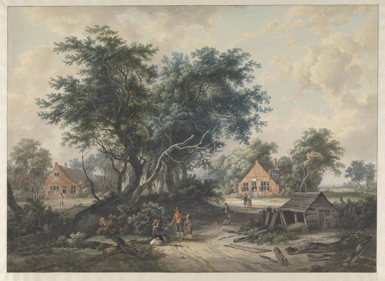 Da Hobbema. Case coloniche presso alberi alti da Jacob van Strij