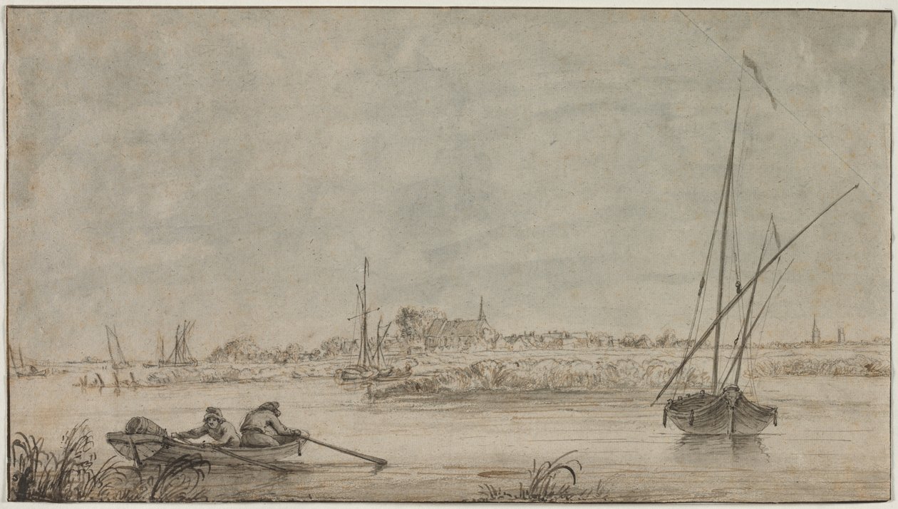 Veduta di Dordrecht dal Fiume, 1775-1815 da Jacob van Strij