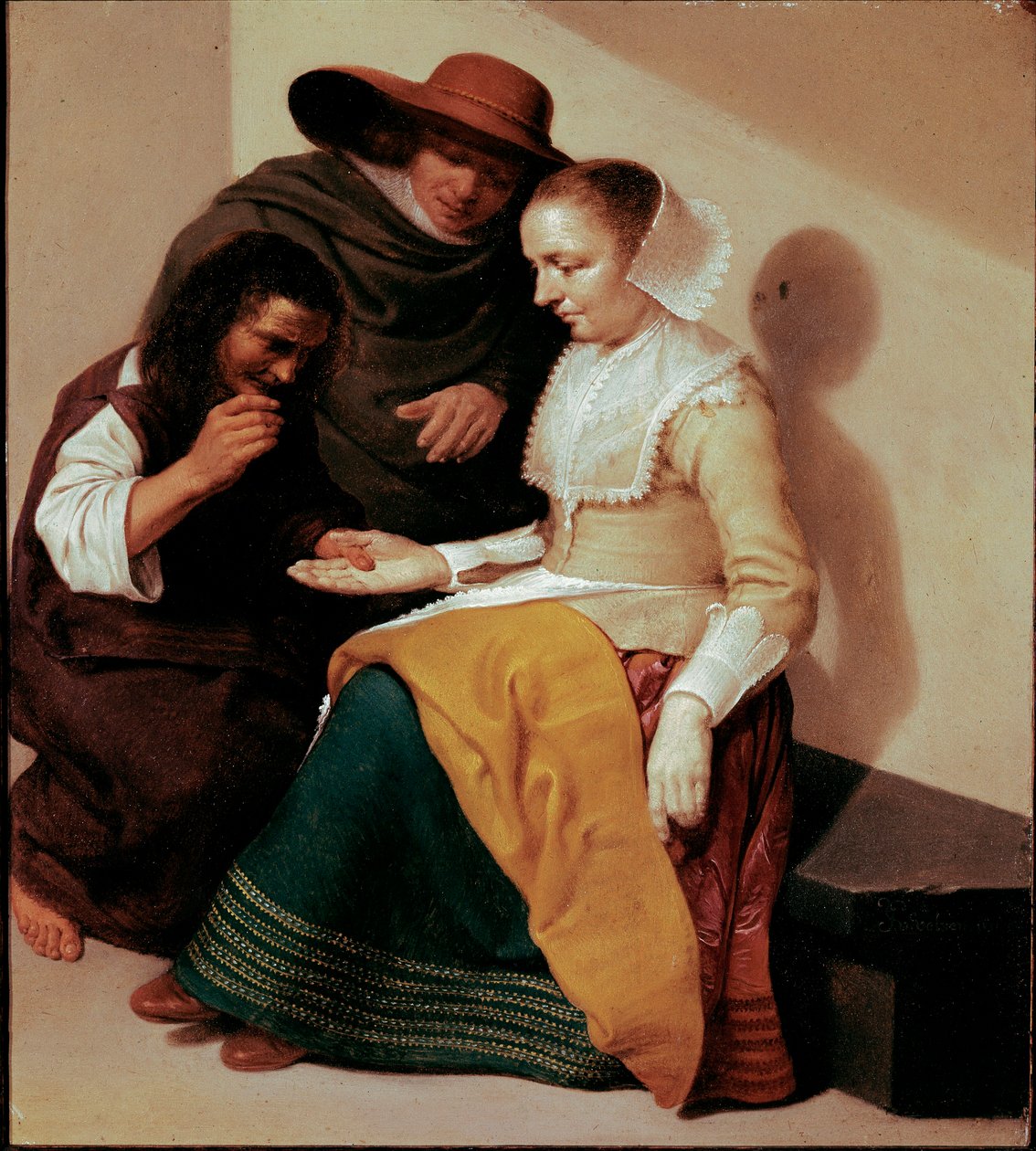 La chiromante. Dipinto di Jacob Van Velsen da Jacob van Velsen