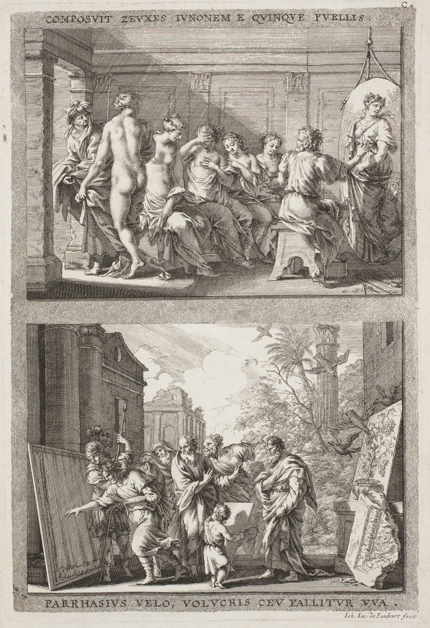 Zeusi e Parassio da Jacob von Sandrart