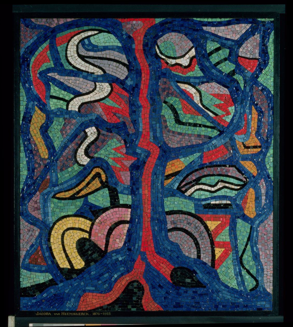 Albero, composizione in rosso, nero, blu e giallo da Jacoba Berendina van Heemskerck van Beest
