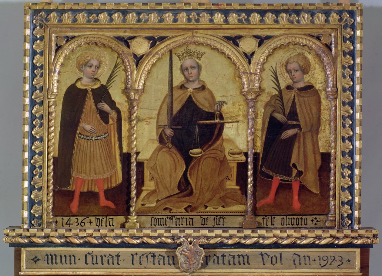 Giustizia tra San Felice e San Fortunato da Jacobello del (attr. to) Fiore