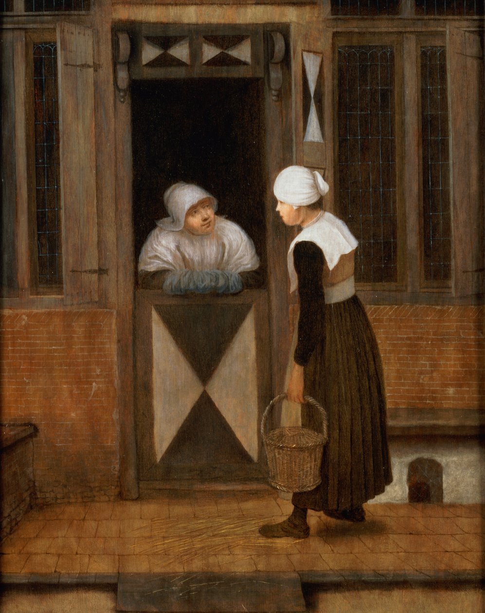 Una conversazione in strada da Jacobus Vrel or Frel