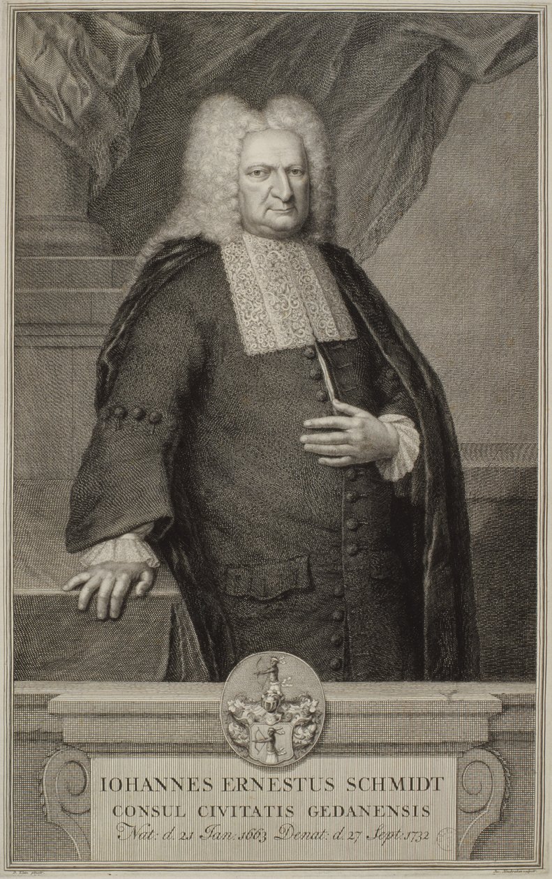 Johann Ernst Schmidt, c.1732 da Jacobus Houbracken