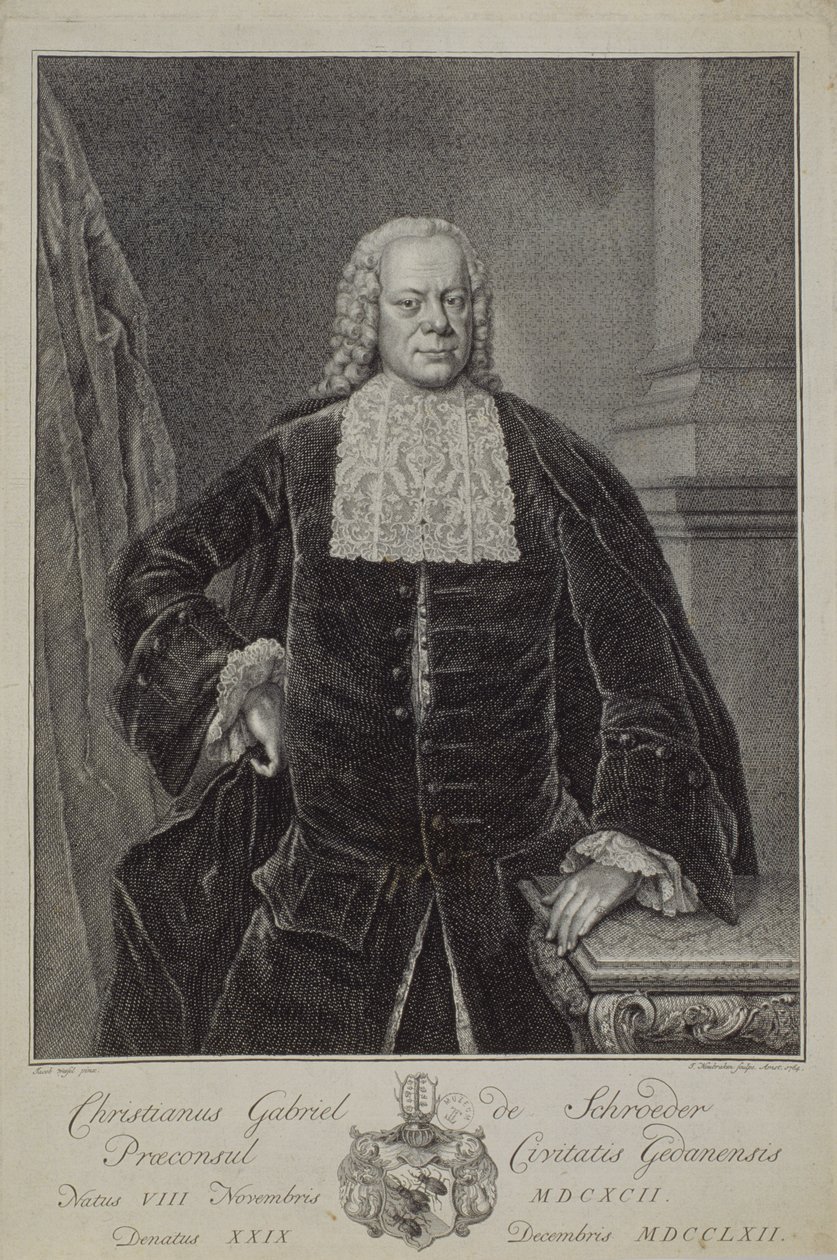 Christian Gabriel Schroder, 1764 da Jacobus Houbraken