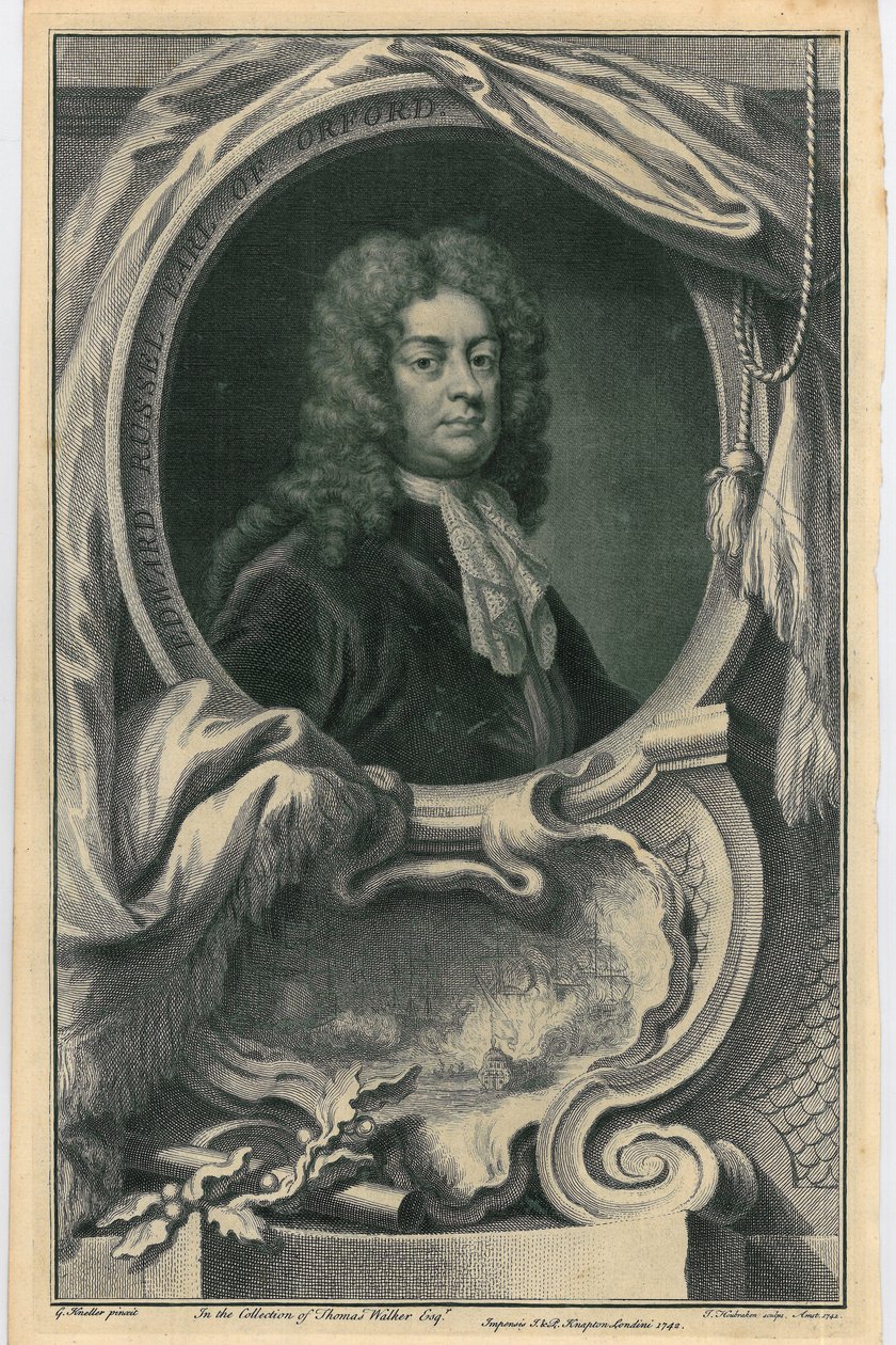 Edward Russell, Conte di Orford, c.1742 da Jacobus Houbraken