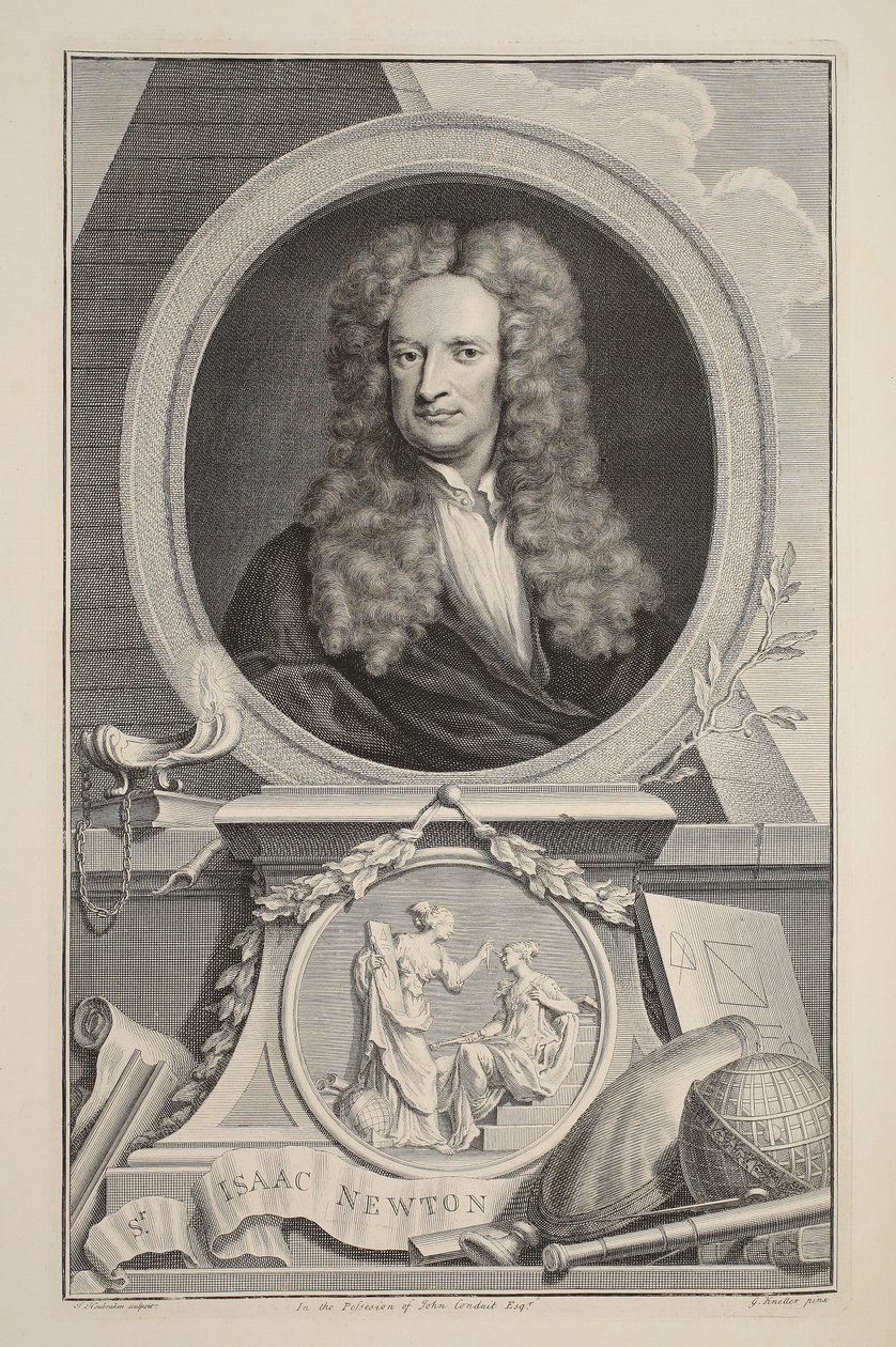 Ritratto di Isaac Newton, illustrazione da 
