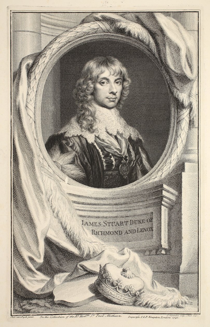 Ritratto di James Stuart, Duca di Richmond e Lennox, illustrazione da 