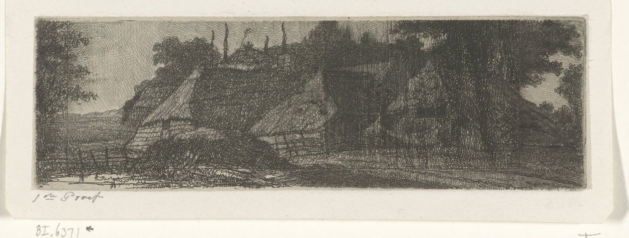 Paesaggio con tre fattorie da Jacobus Ludovicus Cornet