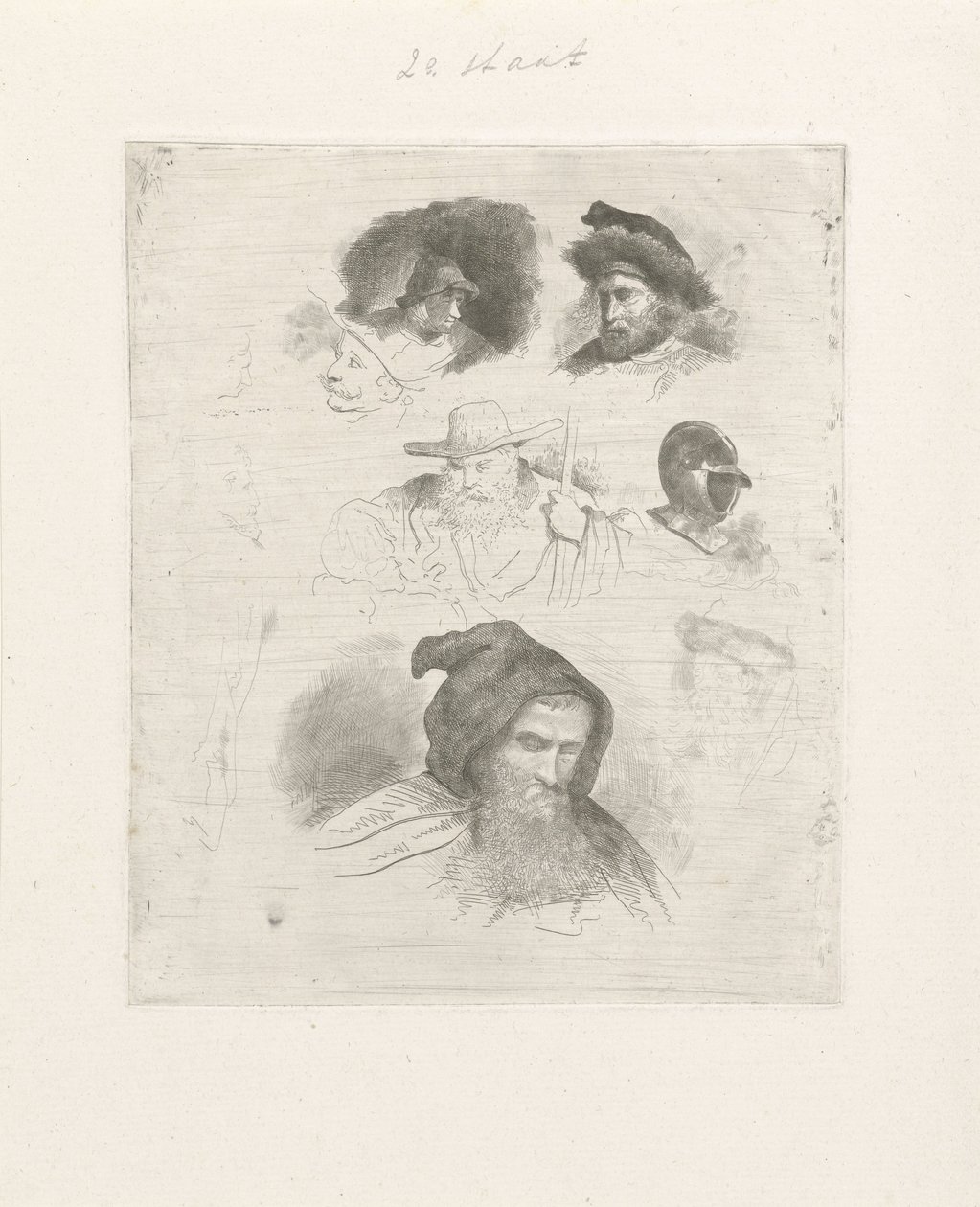 Studio di ritratti di diverse teste da Jacobus Ludovicus Cornet