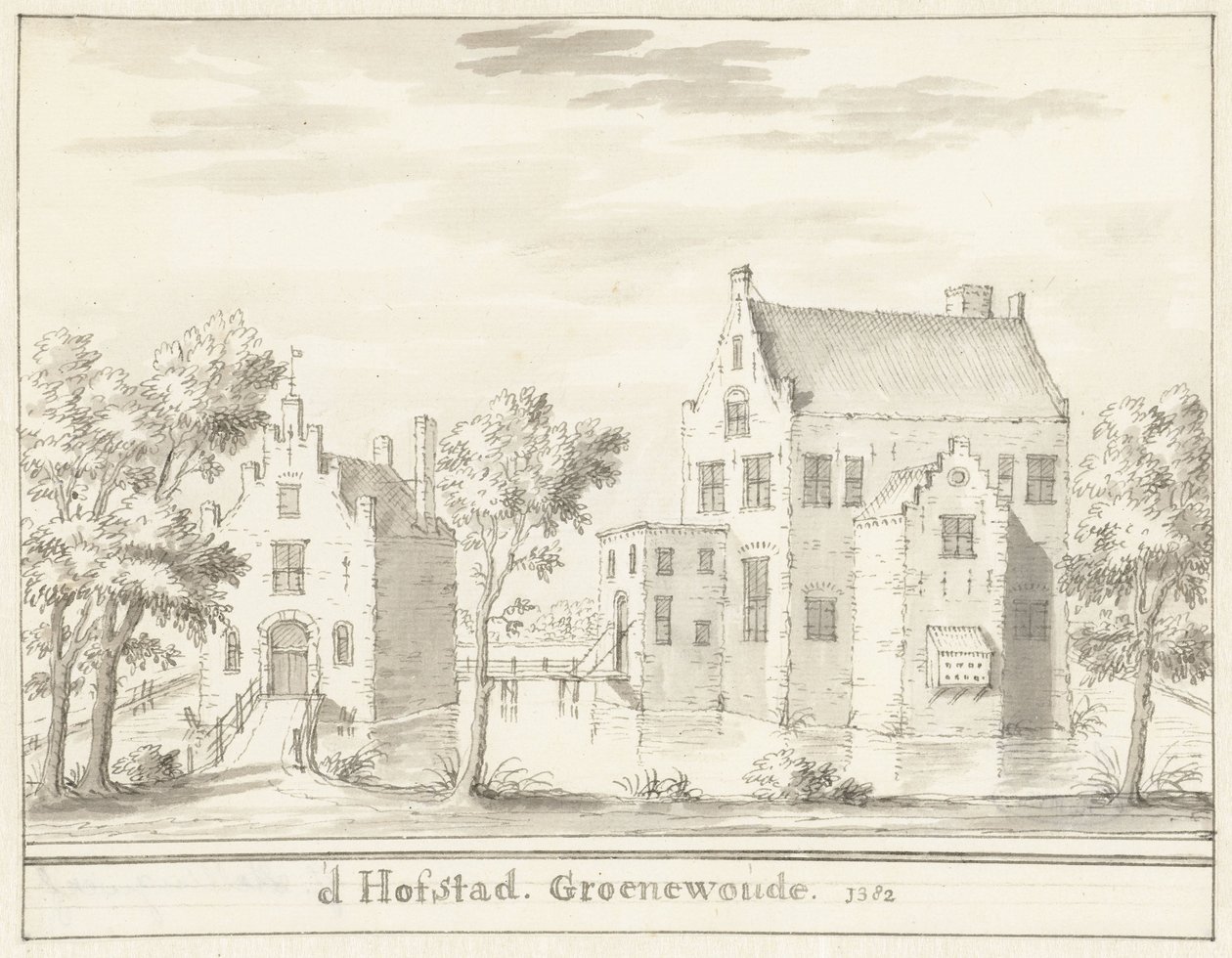 Il castello Groenewoude presso Woudenberg, 1382 da Jacobus Stellingwerff