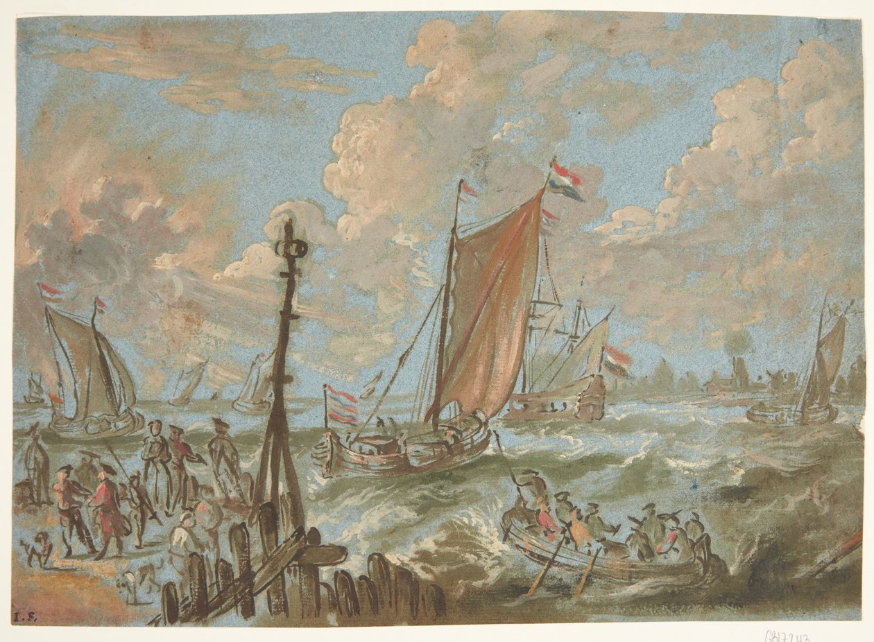 Porto con navi a vela da Jacobus Storck