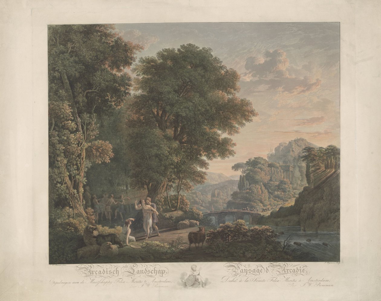 Paesaggio arcadico con figure danzanti da Jacobus Wijsman