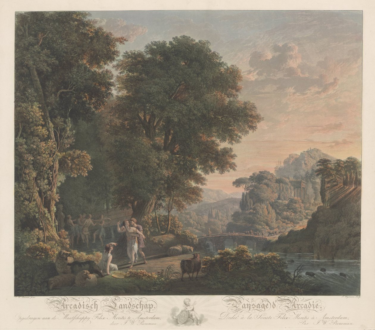 Paesaggio arcadico con figure danzanti da Jacobus Wijsman