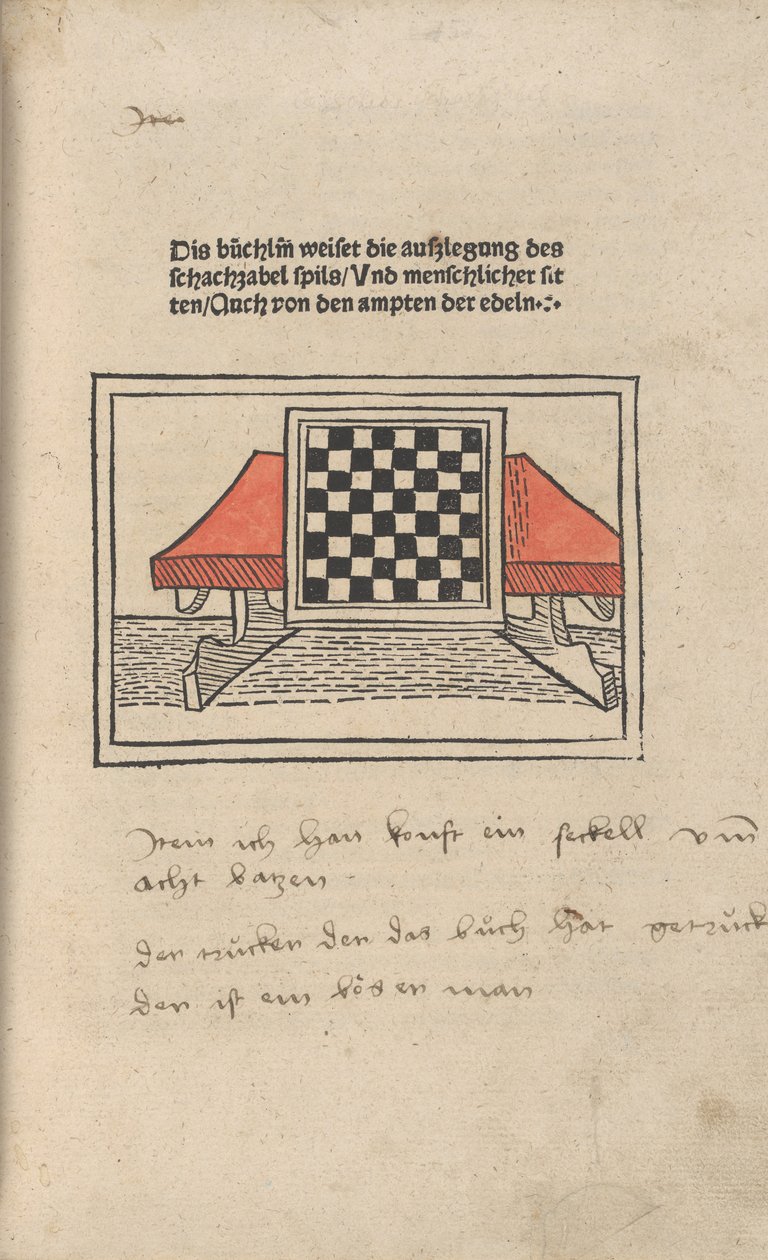 Il libro degli scacchi da Jacobus de Cessolis
