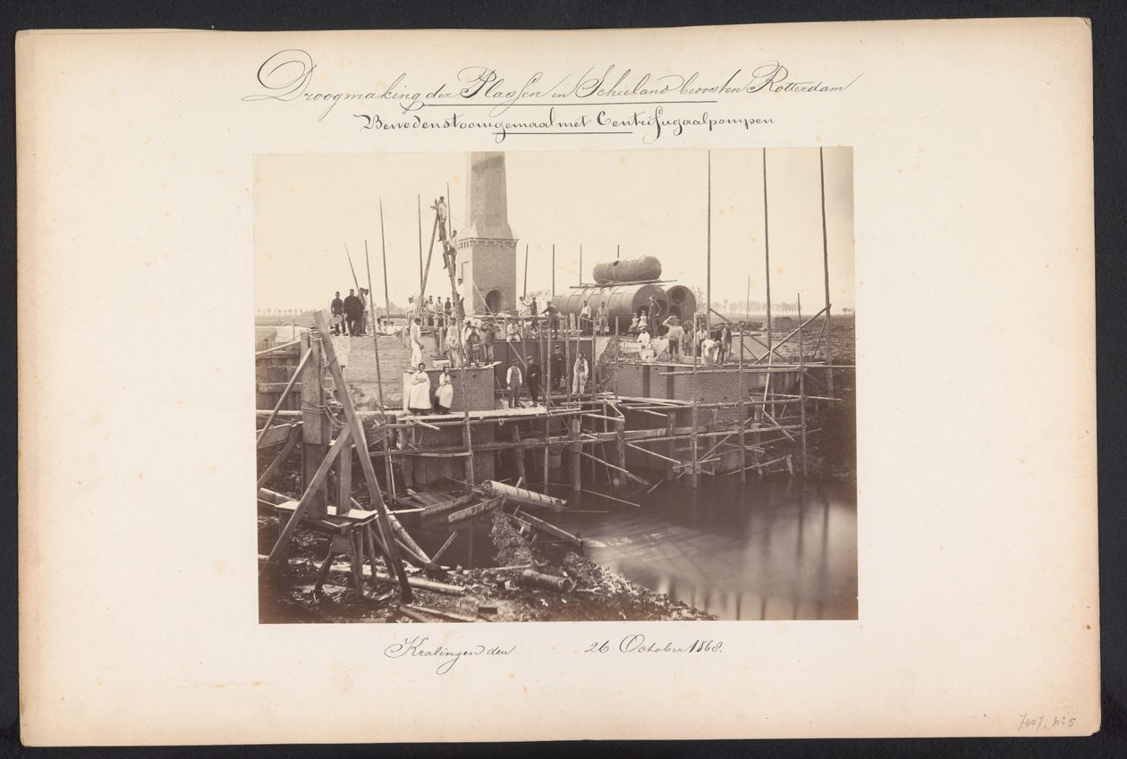 Stazione di pompaggio con pompe centrifughe, Kralingen 26 ottobre 1868 da Jacobus van Gorkom jr.