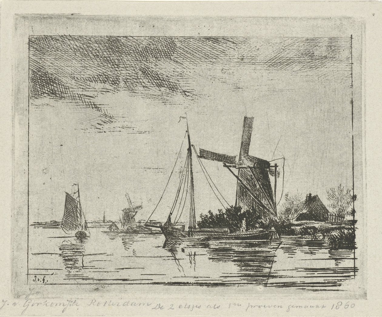 Veduta del fiume con mulino da Jacobus van Gorkom jr.