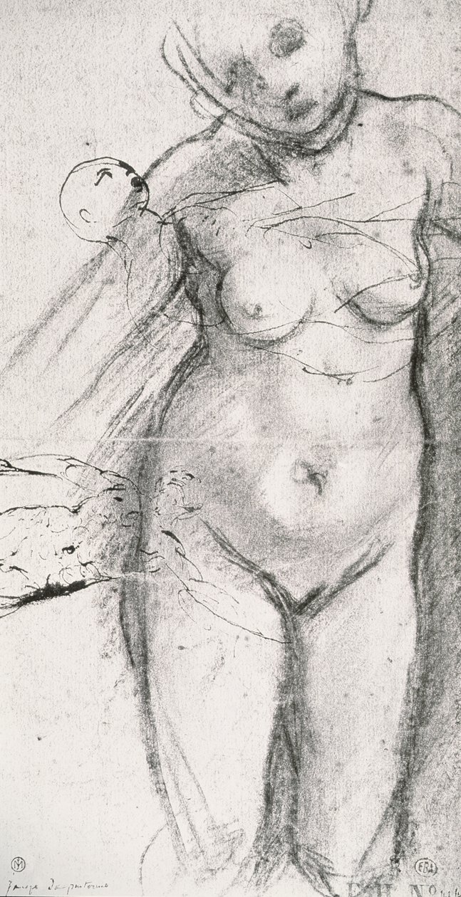Studio a mezza lunghezza di una donna nuda da Jacopo Pontormo