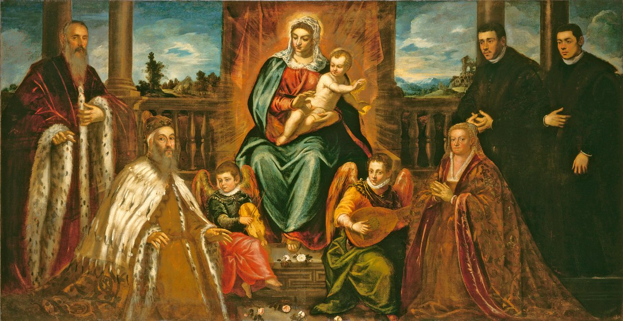 Il doge Alvise Mocenigo e la famiglia davanti alla Madonna col Bambino, c.1573 da Jacopo Robusti Tintoretto