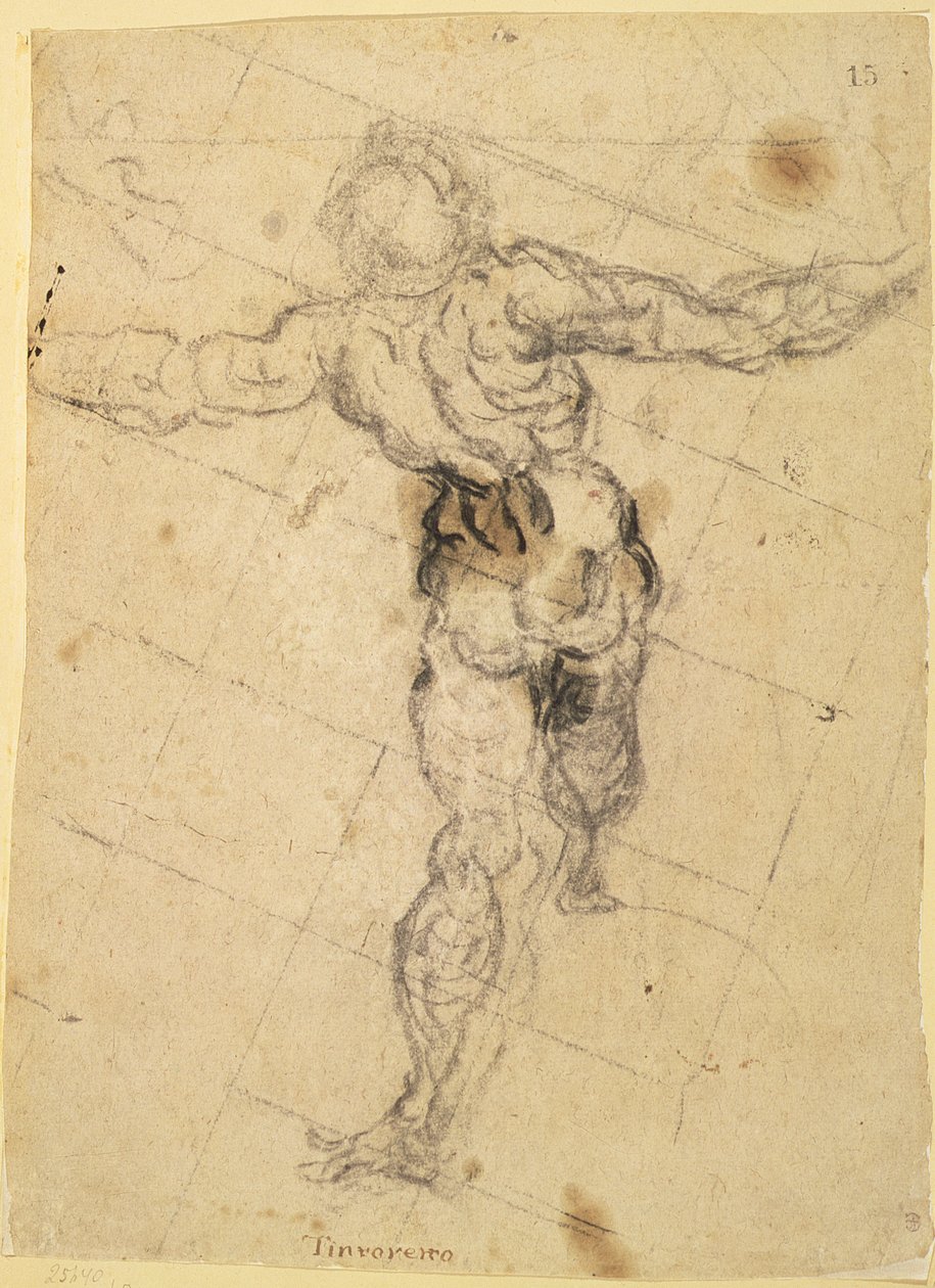 Studio di un Nudo Maschile di Schiena da Jacopo Robusti Tintoretto