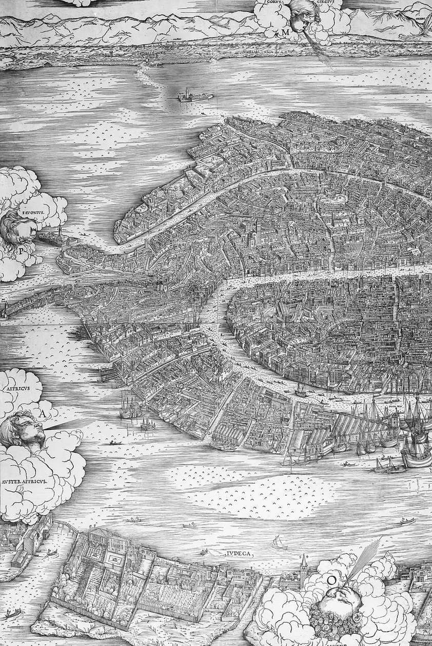 Grande pianta prospettica - Venezia, c.1500 (lato sinistro) da Jacopo de Barbari