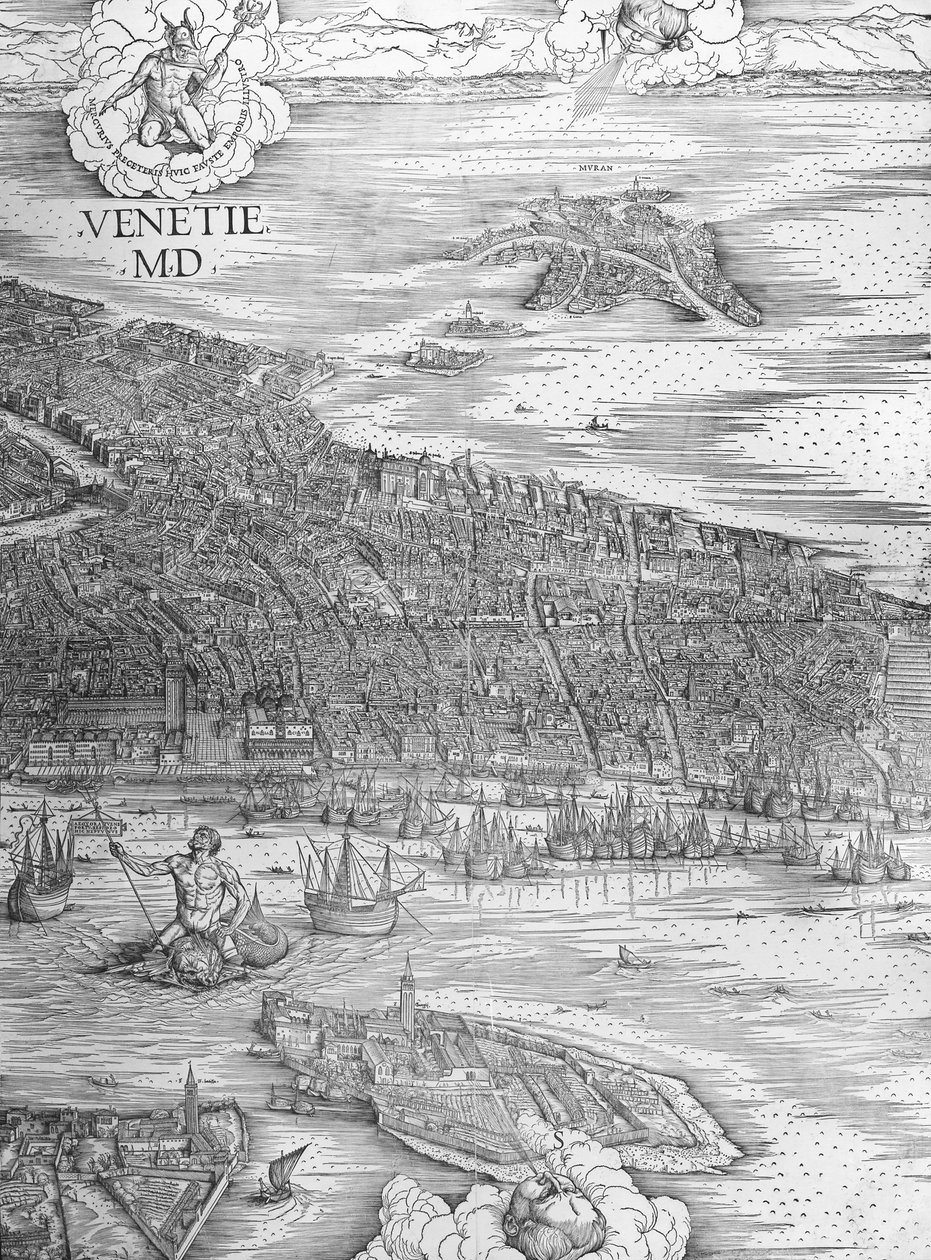 Grande Pianta Prospettica - Venezia, c.1500 (sezione centrale) da Jacopo de Barbari