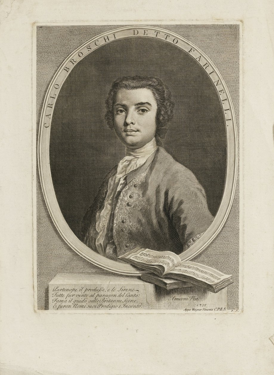 Ritratto del cantante Farinelli Carlo Broschi 1705-1782, 1735 da Jacopo Amigoni